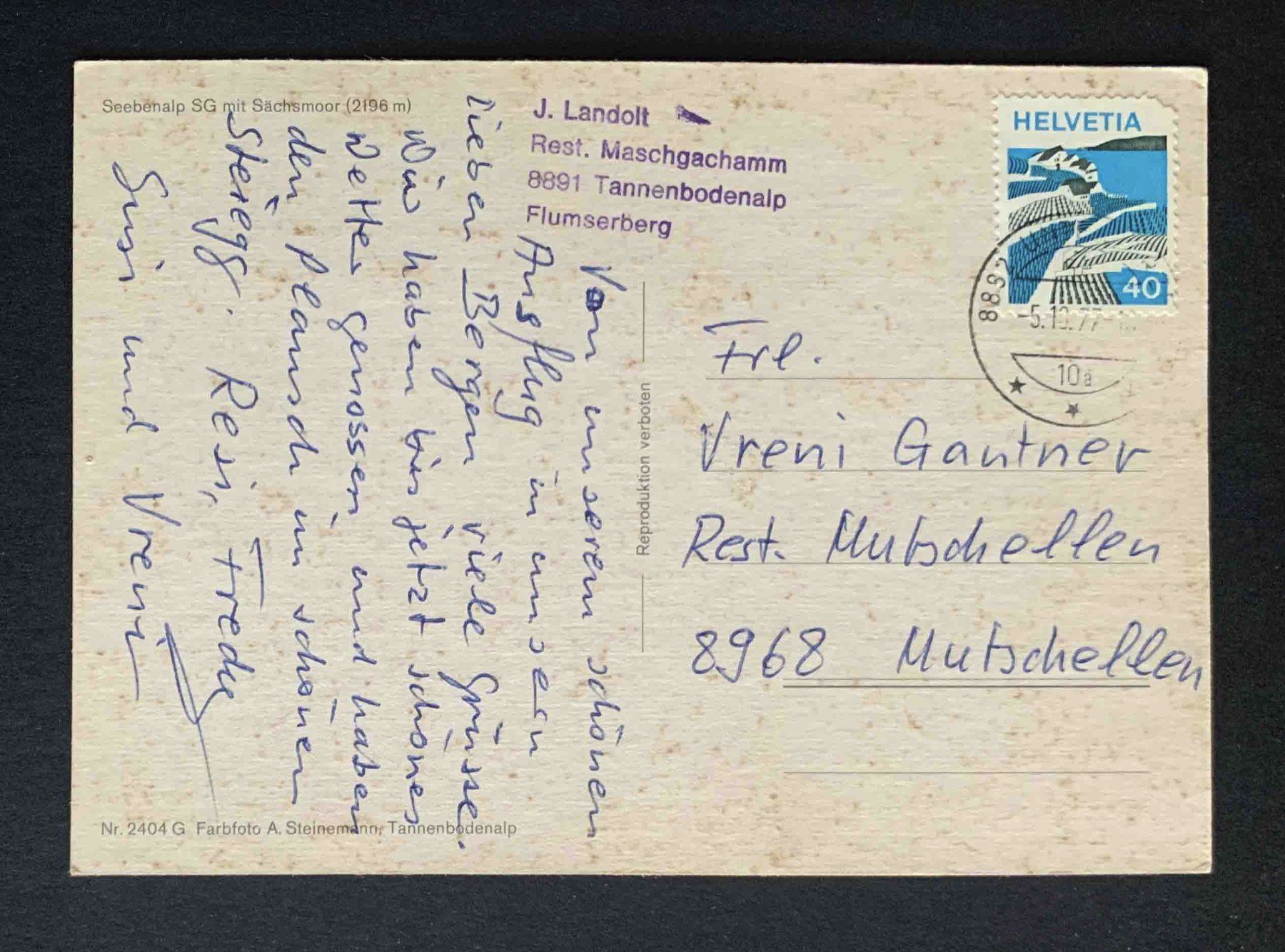 Cartoline postali: AK Seebenalp SG mit Sächsmoor – Usato da Goldau venduto da artelier1 1