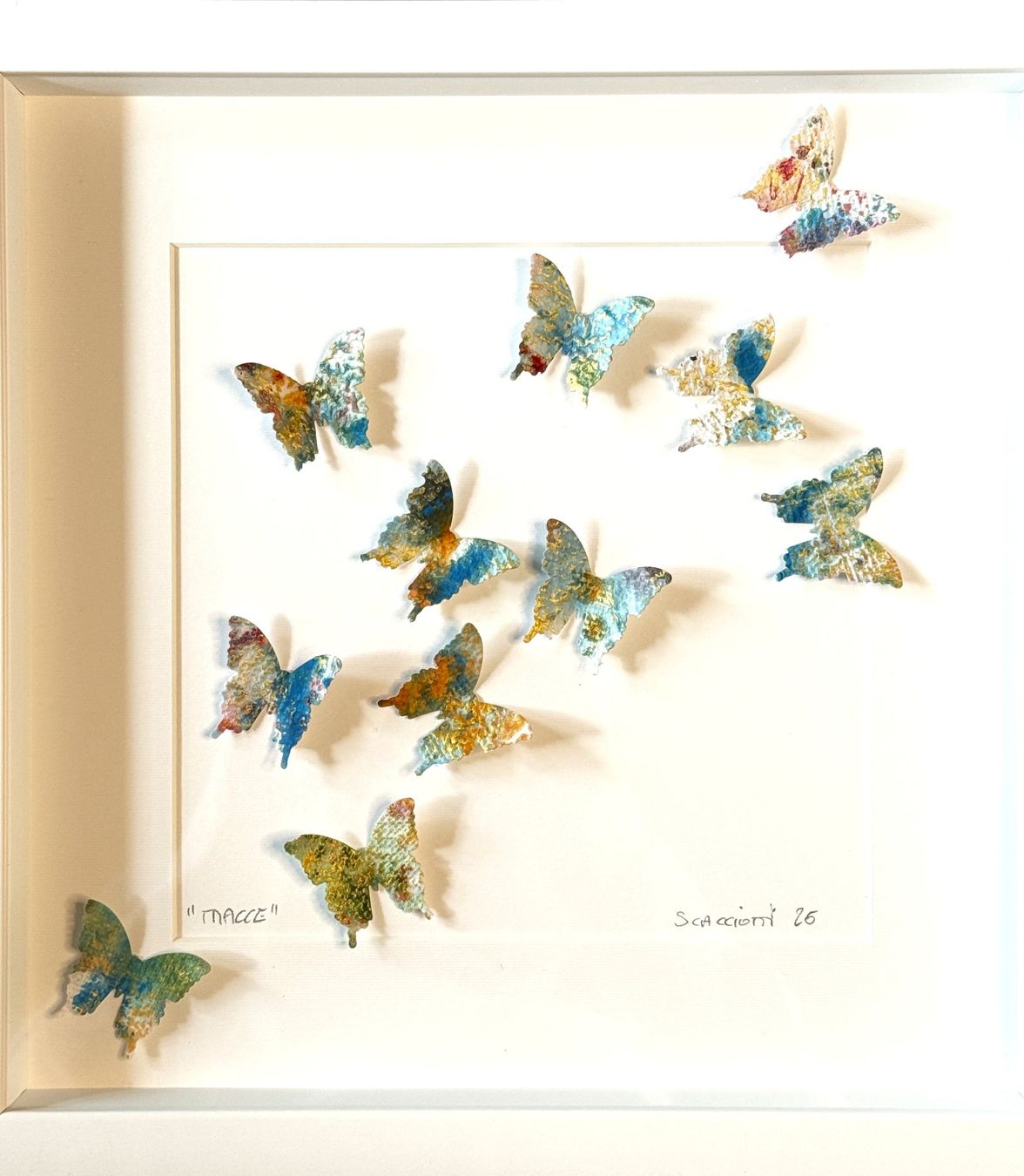Dipinti: Andrea Scacciotti 3D-Schmetterlings-Wandkunst – Usato da Ponte Tresa venduto da 11GalleriaAlterEgo11