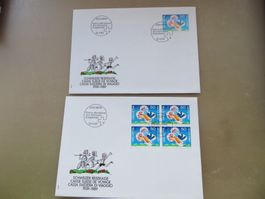 2 Briefe FDC REKA 1989 (einzeln, 4er Block)