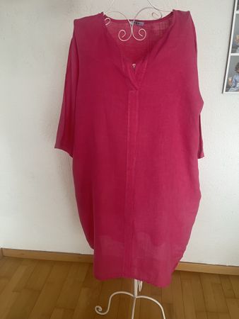 Sommerliches Leinenkleid, Pink, Gr.M/L