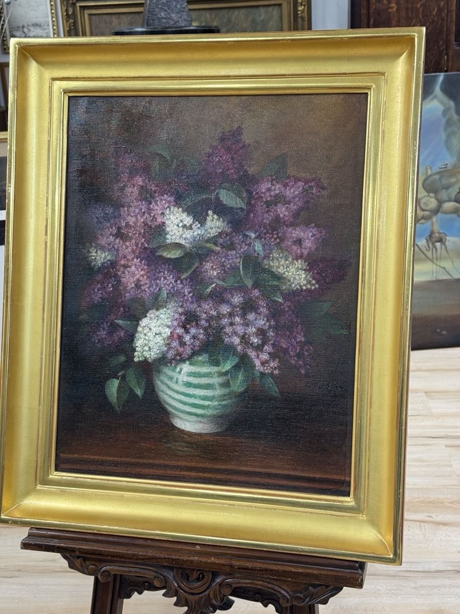 Dipinti: Schönes antikes Blumenstilleben-Ölgemälde, E. Pischtiak? – Usato da Rünenberg venduto da Fendi02 1