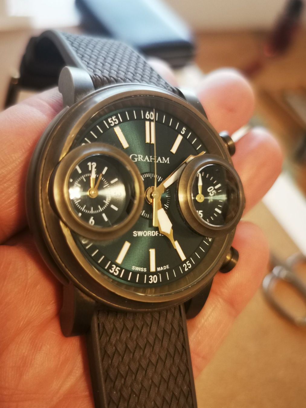 Graham Orologi: Graham Swordfish "Bronze & Smaragd green" NEW & FULLSET – Nuovo e nell'imballaggio originale da Bellmund venduto da nikitanikita 1