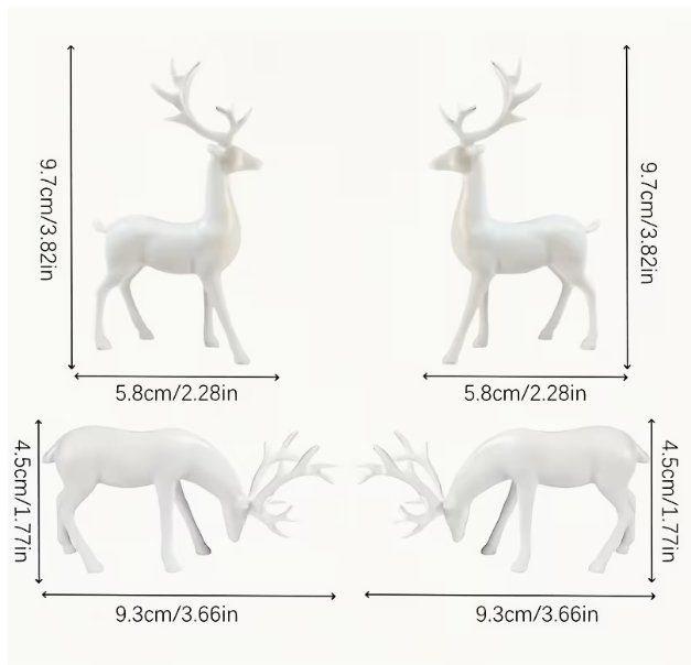 Tutte le decorazioni: 4 Stk. NEUE Hirsche uni weiss - 226005 – Nuovo (secondo la descrizione) da Küssnacht am Rigi venduto da Alprausch68 1