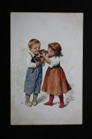 Ansichtskarte Kinder mit Hund gelaufen 1910 gestempelt