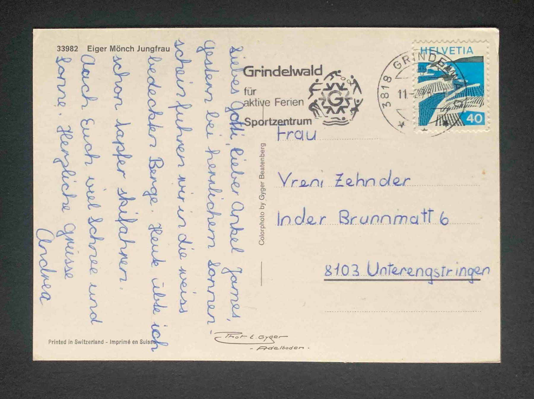 Cartoline postali: AK Eiger Mönch Jungfrau – Usato da Goldau venduto da artelier1 1