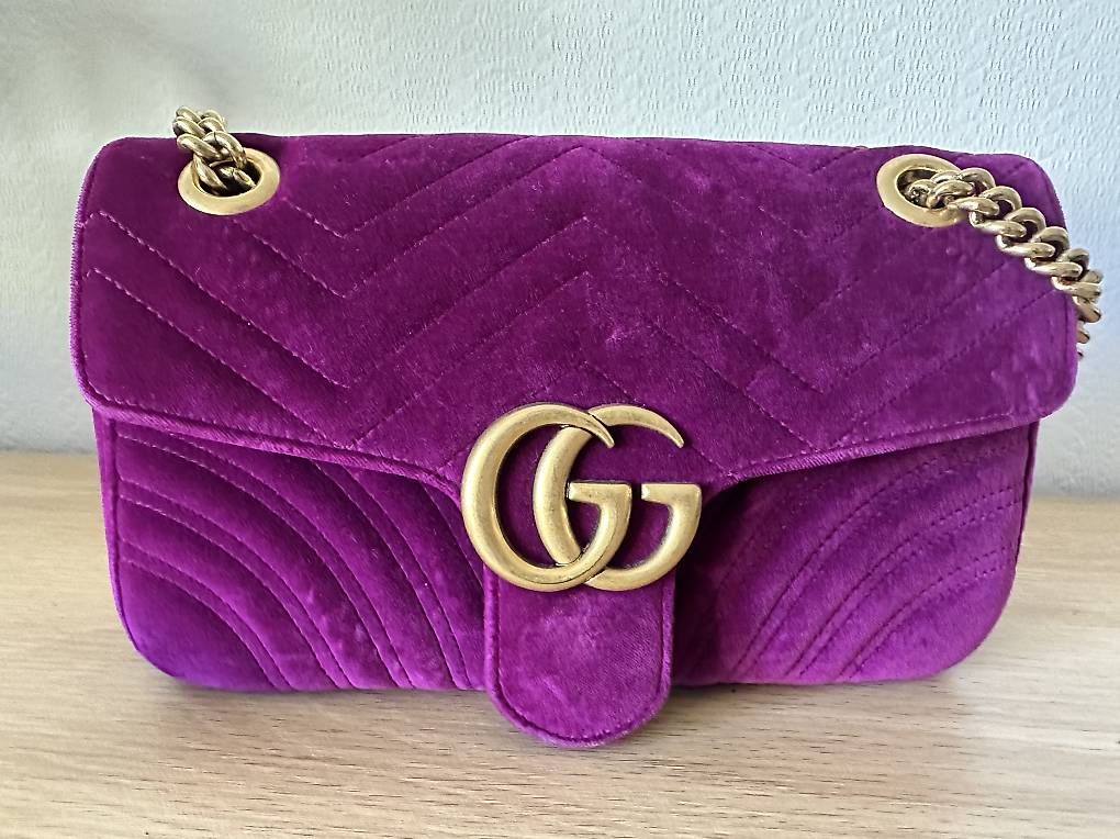 Borse da donna: Gucci Marmont Samttasche Lila – Usato da Bern venduto da ranine_praline 2
