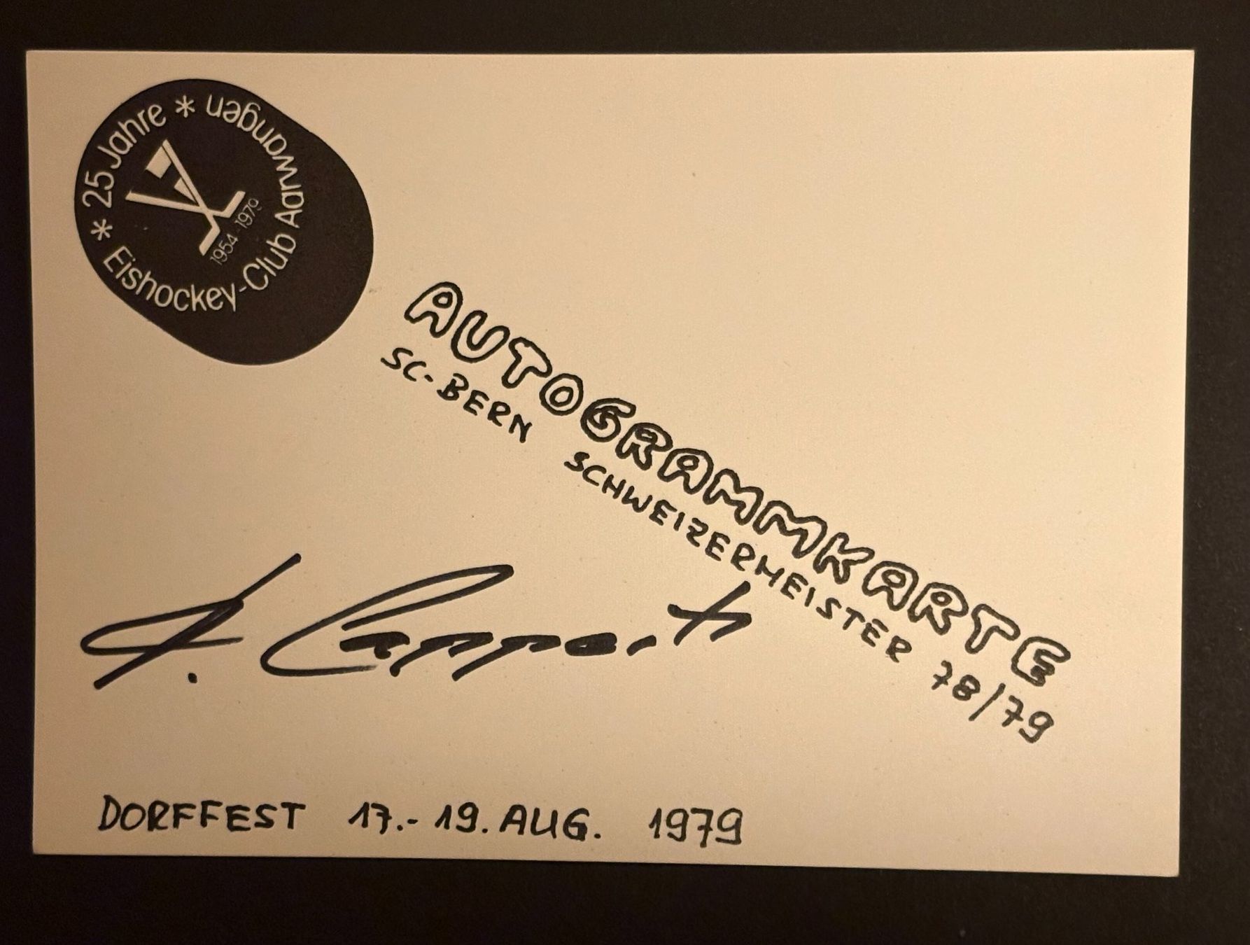 Autografi: AUTOGRAMM EISHOCKEY SCB VON 1979 – Usato da Ostermundigen venduto da crazy-horse-1840