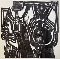 Carlos Duss (1932-1990), Orig.Holzschnitt, 1969, Herbstblatt