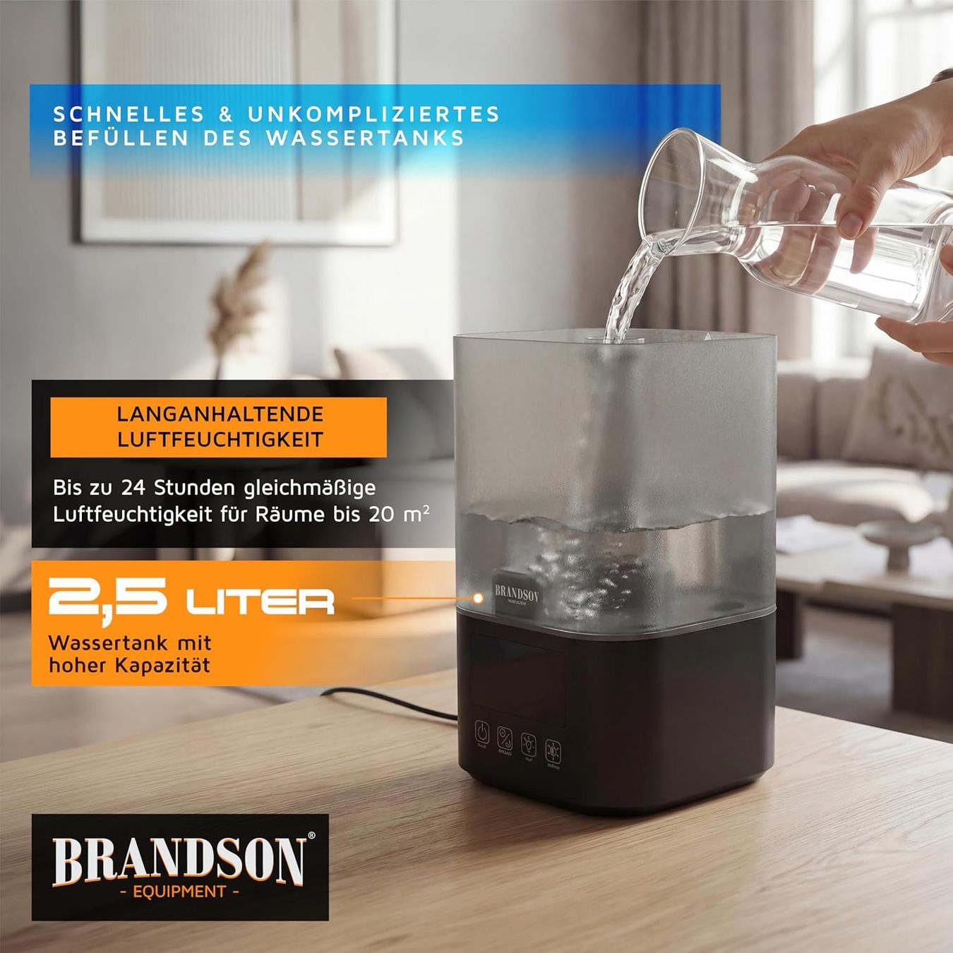 Luftbefeuchter: Luftbefeuchter 2.5L Schwarz Leise RGB Timer – Neu und originalverpackt aus Suhr von SchnapperCH 4