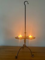 Antik Talg Licht - Lampe, sehr alt und selten, geschmiedet