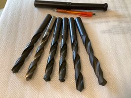 6 HSS Spiralbohrer Ø16.75 - Ø20.0mm, mit zyl. Schaft, Neu