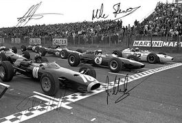 Jim Clark, Graham Hill, John Surtees, Bruce Spencer - Foto