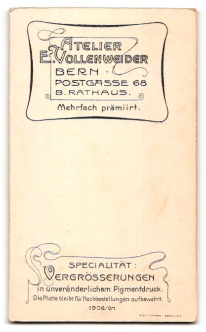 Fotografie & Manifesti: Fotografie E. Vollenweider, Bern, Postga – Usato da Berlin venduto da bartko-reher 1