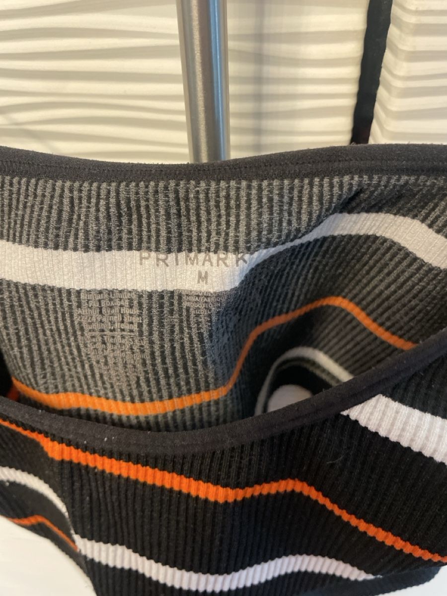 Primark Top: Haut à rayures noir blanc orange taille M – Usato da Cressier NE venduto da leiestla 1