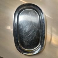 Très grand plateau de service ovale inox SPRING Switzerland