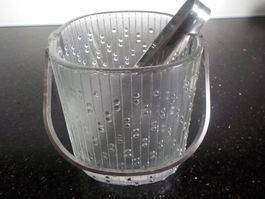 Eiswürfelkübel aus Glas mit Eiszange (2)