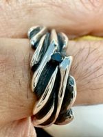 Echter schwarzer Natur-Diamant - Silberring