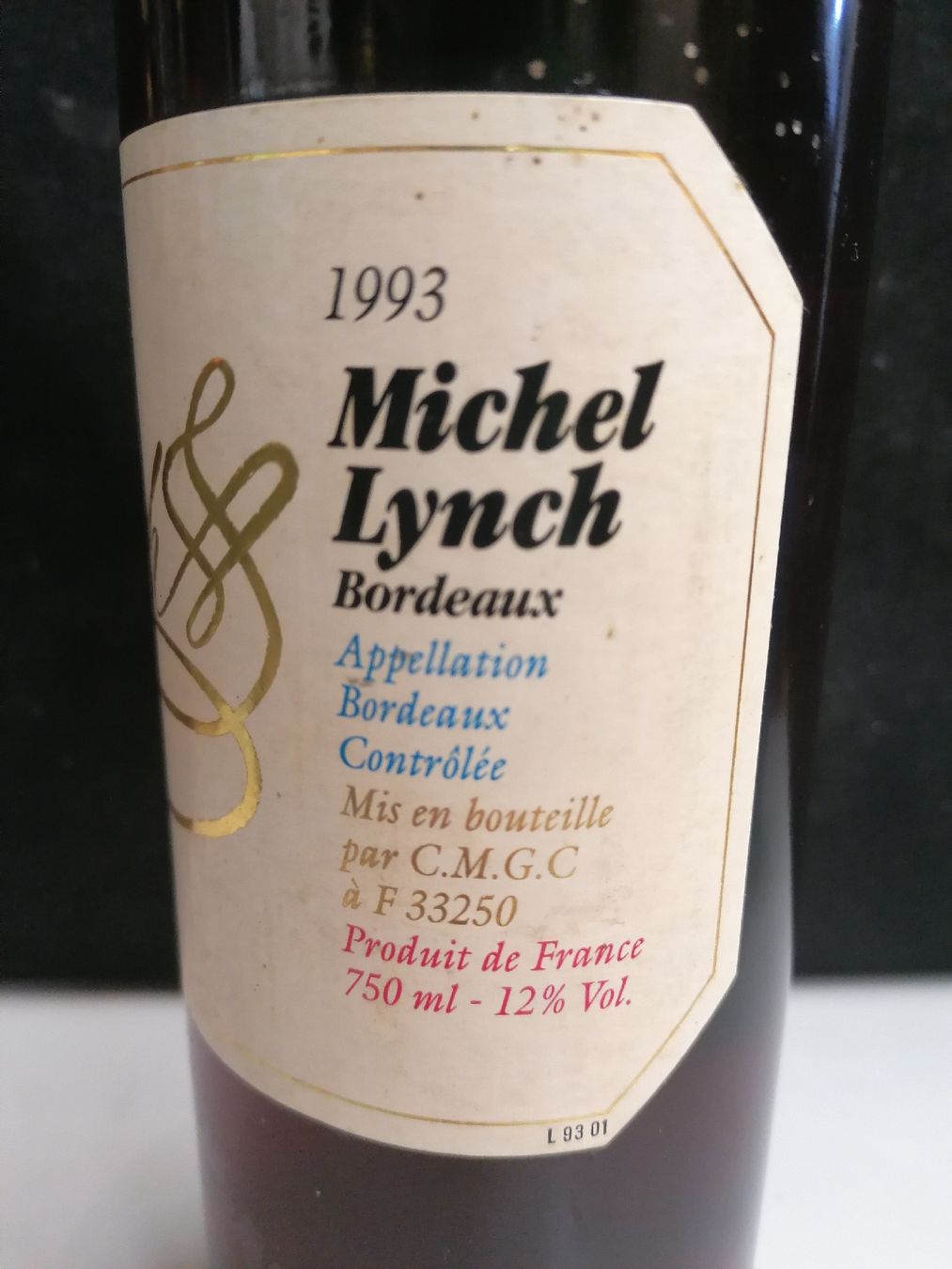 Vino: MICHEL LYNCH BORDEAUX 1993 – Nuovo (secondo la descrizione) da Genève venduto da Leboucheoreilles 3