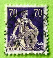 Nr.162 Sitzende Helvetia mit Schwert  GESTEMPELT    
