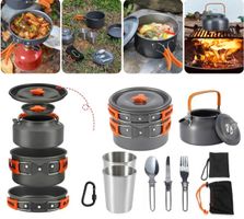 + 2-3 Person Camping Kochgeschirr Set Kochset Outdoor Töpfe
