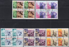 1000-1004, 1020+1021+1035-1037 mit FD-Stempel, Kat. Fr. 121