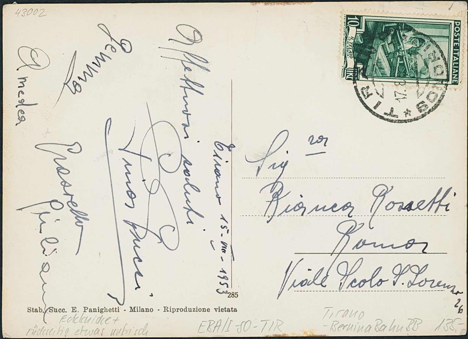 Cartoline postali: I SO Tirano - Bernina Bahn BB – Usato da Schindellegi venduto da leecollect 1