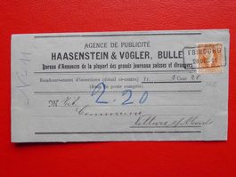 1901, Nr.66E auf sauberer Nachnahme FRIBOURG nach BULLE