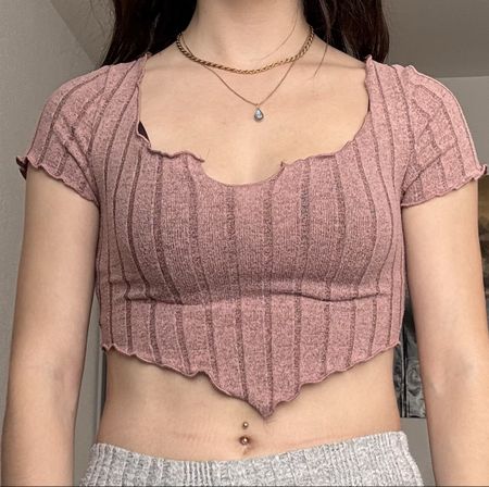 Crop Top gerippt rosa weich