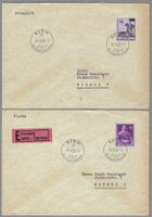 1958, Z/339+341 HISTORISCHE BILDER, 2 FDC ET-0 BERN, SBK 600