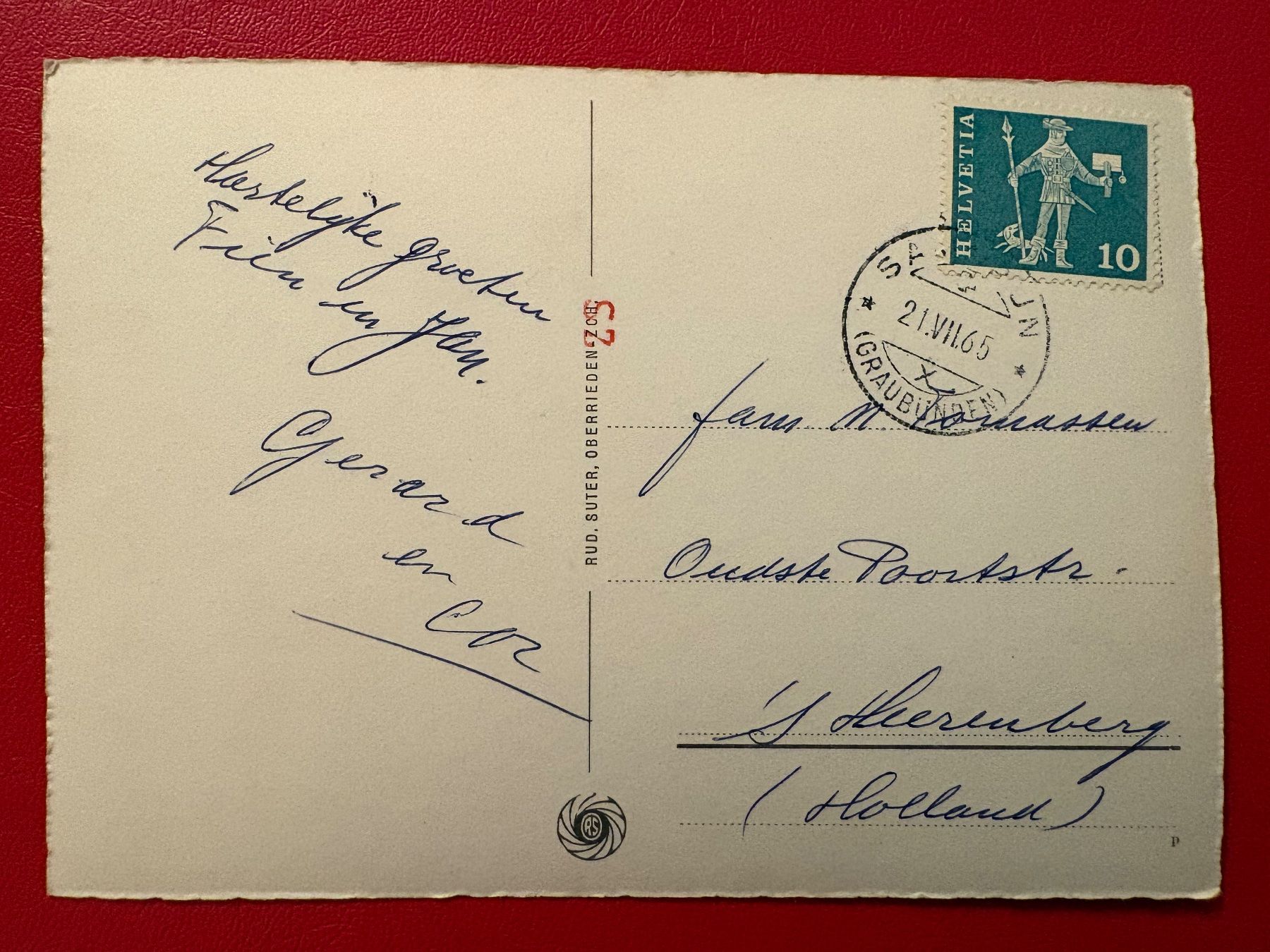 Cartoline postali: 1965 / Samnaun mit Muttler – Usato da St-Légier-La Chiésaz venduto da Theo005 1
