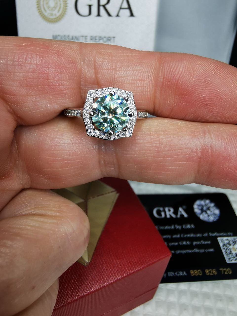 Anelli: Bague argent avec diamant de moissanite de 2 ct certifié GRA – Nuovo e nell'imballaggio originale da Reconvilier venduto da Tsma67 8