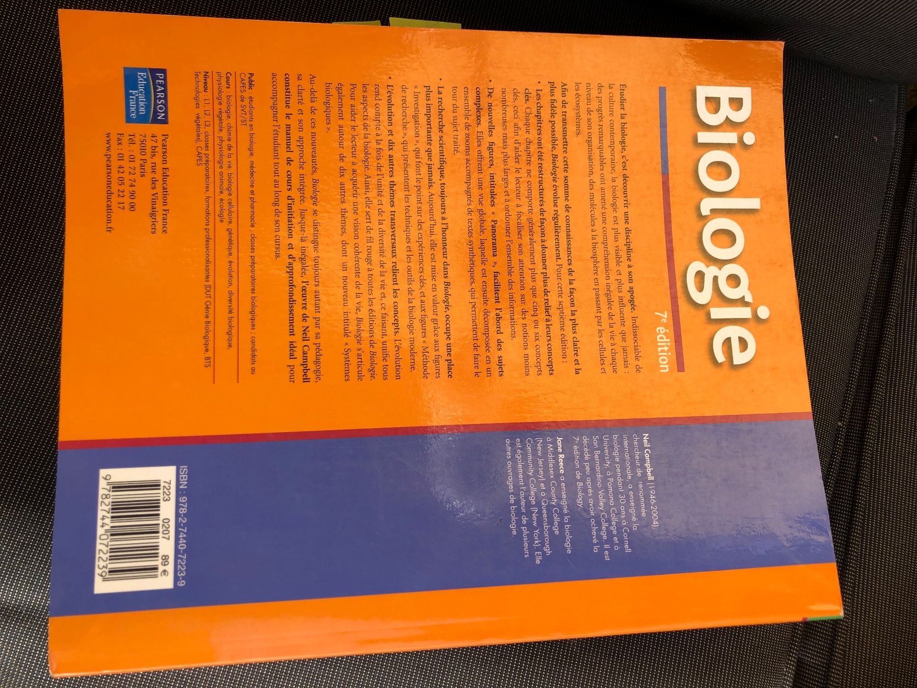 Libri: Biologie 7e édition Campbell  Reece, Pearson – Usato da Bernex venduto da joe_6dn9 1