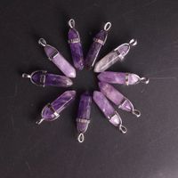1 Violetter amethyst Anhänger m. Lederband