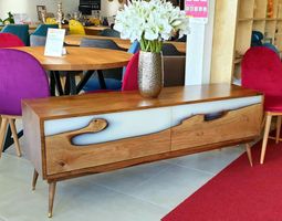 Lowboard / Kommode White Walnut Epoxid AUSVERKAUF