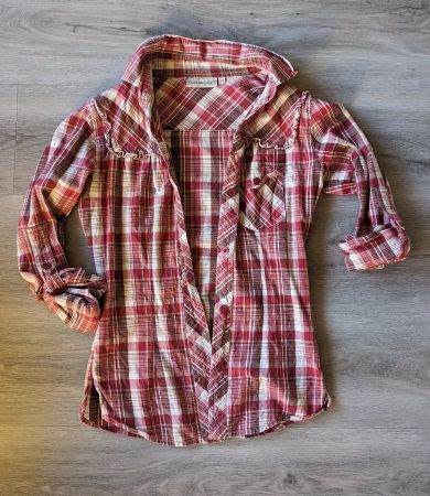 Chemise carreaux rose
