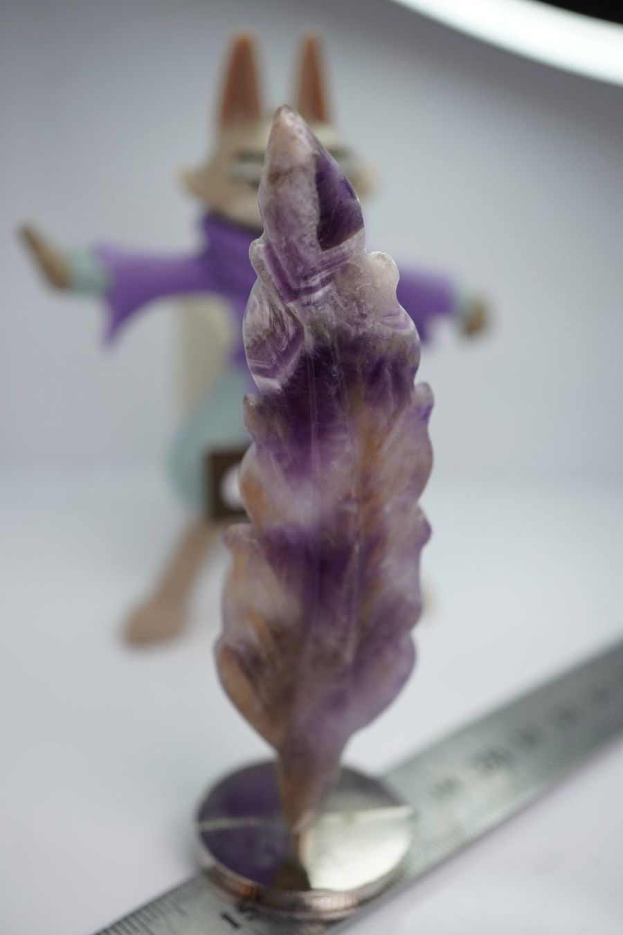 Minerali & Pietre curative: Feder   aus  Chevron Amethyst      10 cm – Nuovo e nell'imballaggio originale da Eschenbach SG venduto da topstone 2