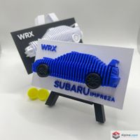Subaru Impreza WRX Layered Wall Art 3D Printed Black Wheels