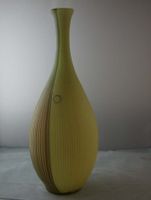 Vase Venini braun gelb hamerschlag 1987