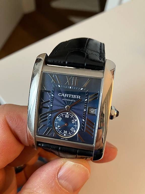 Cartier Orologi: Cartier MC Tank Blau -- neuwertig – Usato da Rueschlikon venduto da markforce