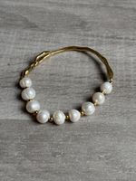 Bracelet plaqué or avec perles