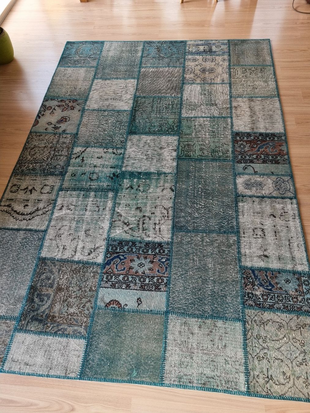 Tappeti: Tapis patchwork bleu turquoise fait main 200x300 – Nuovo (secondo la descrizione) da La Tour-de-Trême venduto da Coco06