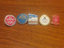 Lot de 5 pin's Omega Jeux Olympiques