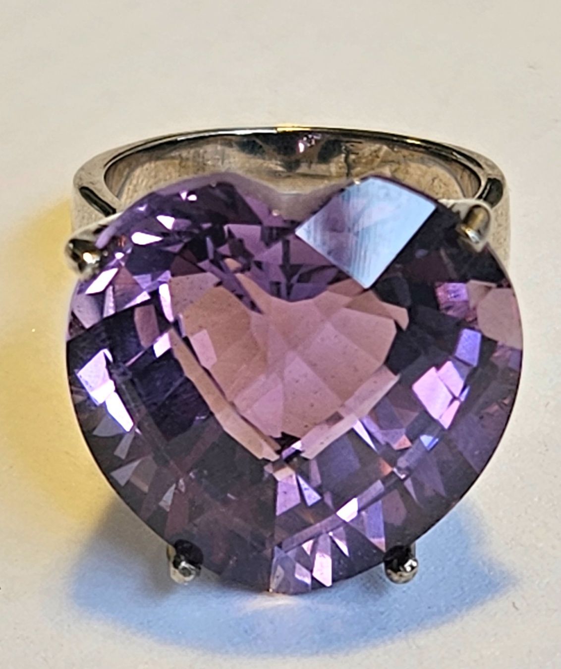 Anelli: Ring Silber Herzform grosser Amethist Neu – Nuovo (secondo la descrizione) da Zürich venduto da benedikt12 7