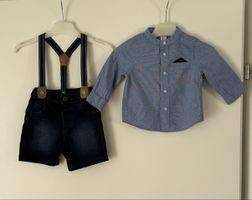 Set: Langarmhemd mit Trägerhose , Gr. 74