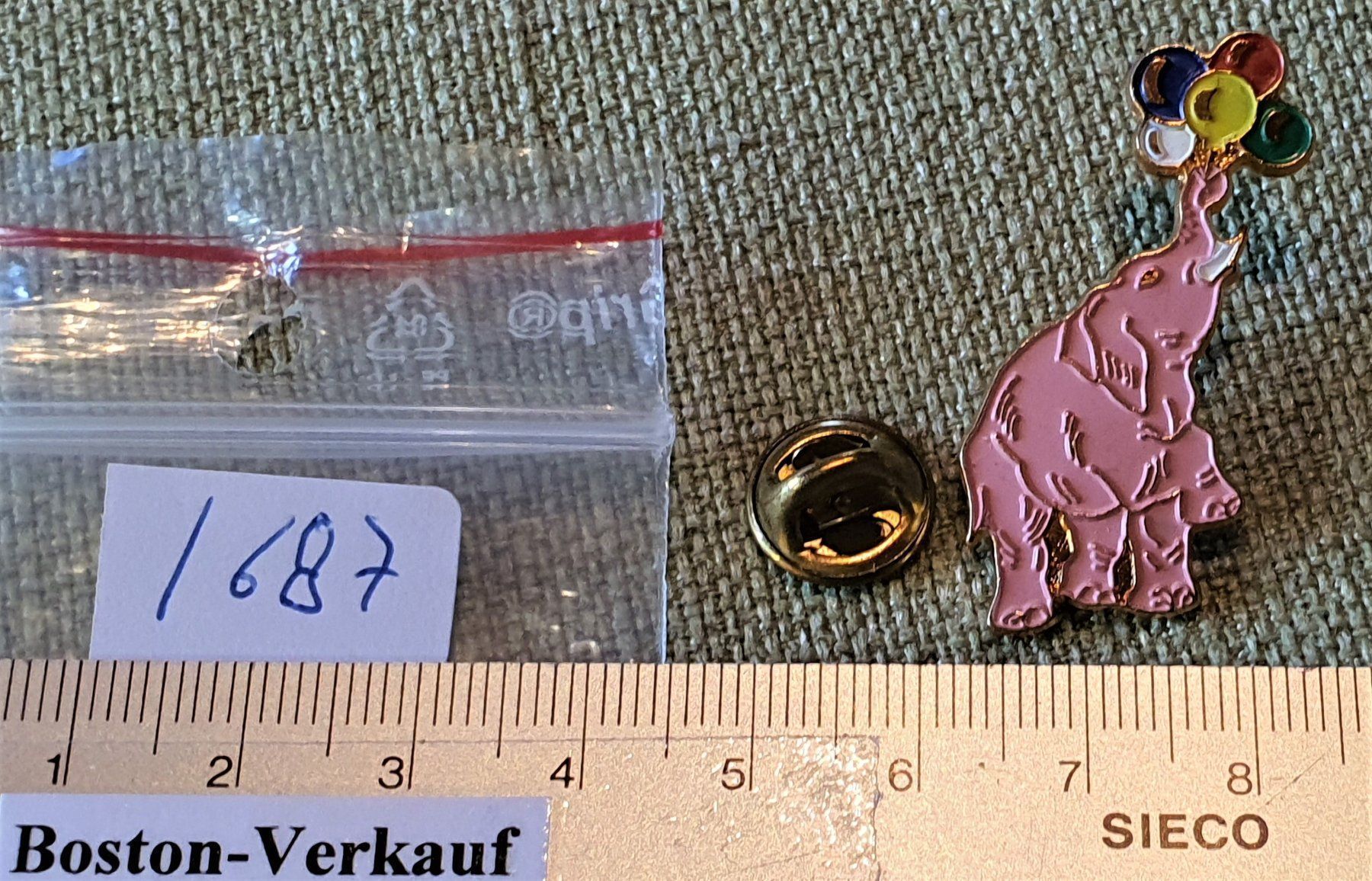 Plaketten & Abzeichen: I687 - Kunst Pin Simone Erni - Circus Elefant – Gebraucht aus Reinach BL von Boston-Verkauf 1