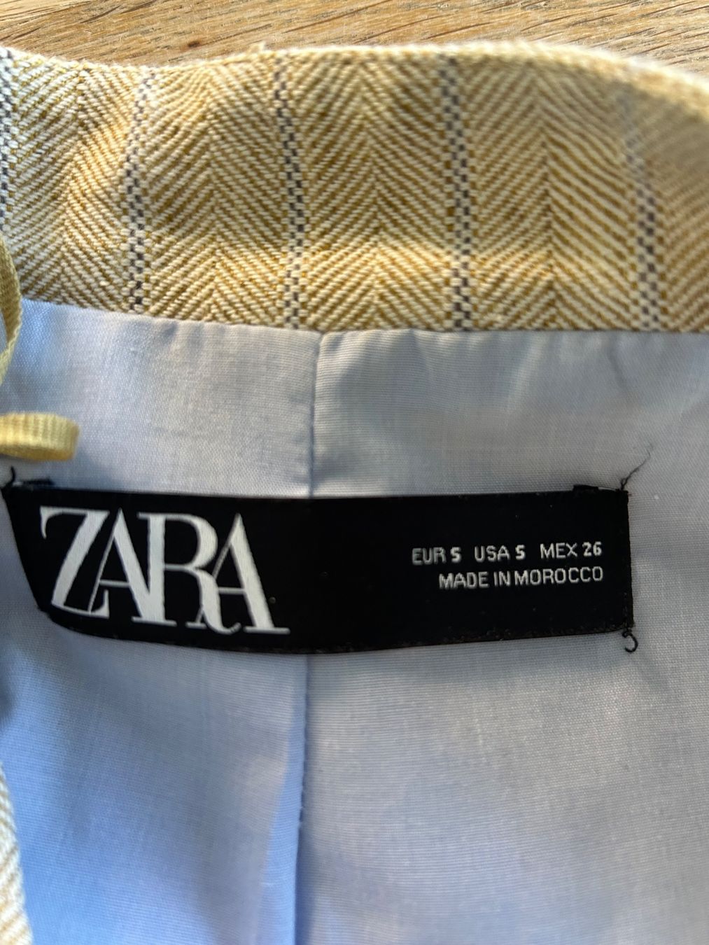 Zara Giacche: Veston taille 36 beige avec doublure bleue ciel – Usato da Pully venduto da nisola 2