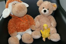 Stofftiere, Teddy, Schaf, Küken, Steiff & Nici, ungeknuddelt
