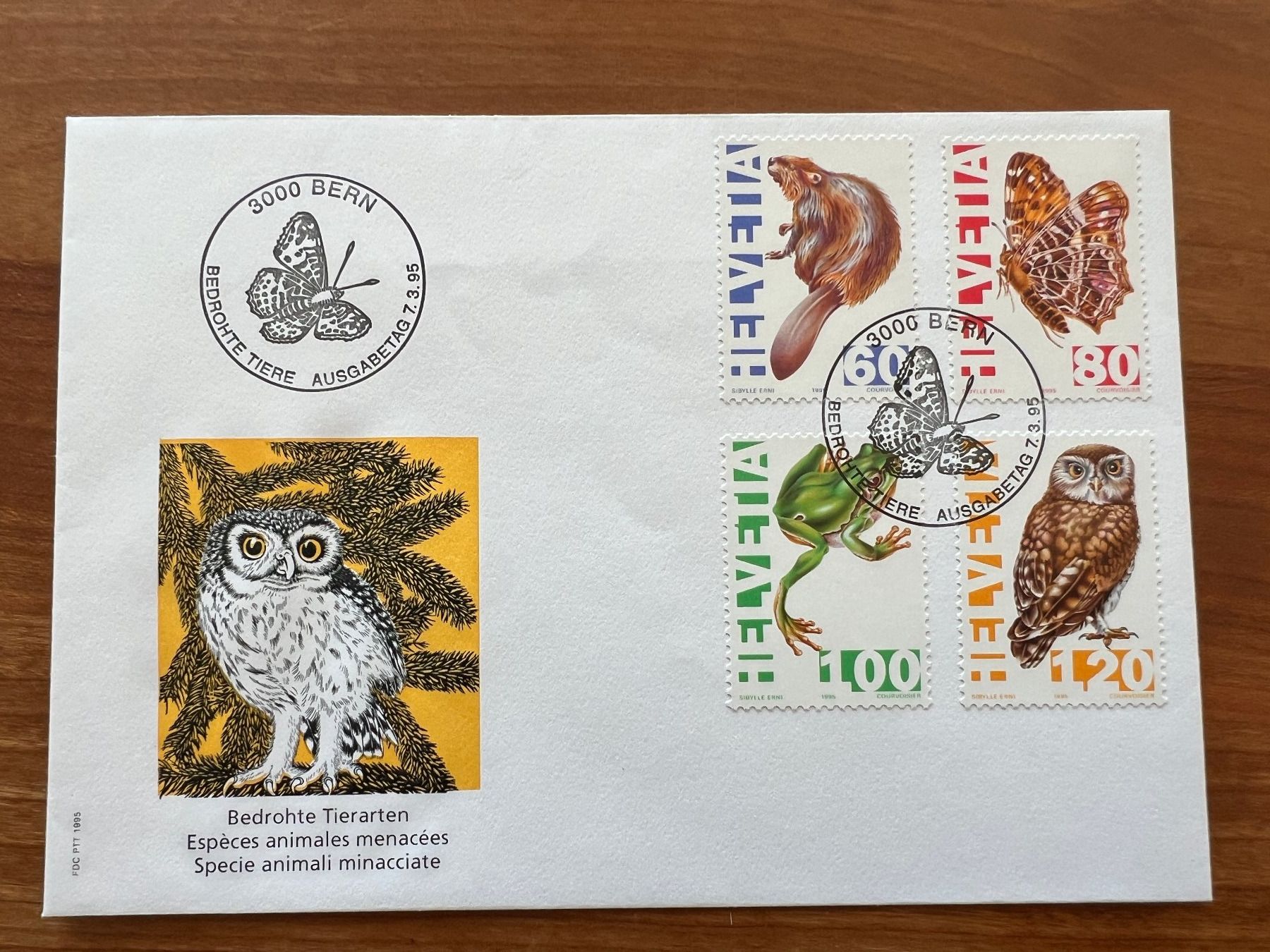 Tutti i francobolli: Sondermarken Satz FDC 1995  gest. (E1562) – Usato da Hinwil venduto da Sidi4