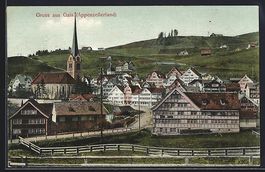 AK Gais, Blick zum Ort, 1912