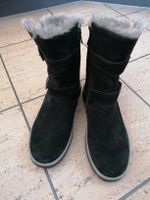 Warme Winterstiefel Gr. 37 schwarz Wildleder gefüttert